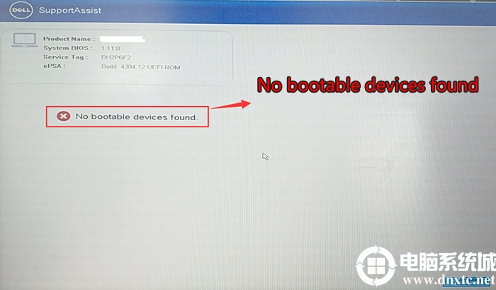 no boot device found