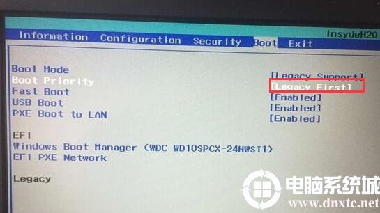 把Boot Priority设置成Legacy First 把Boot Priority设置成Legacy First